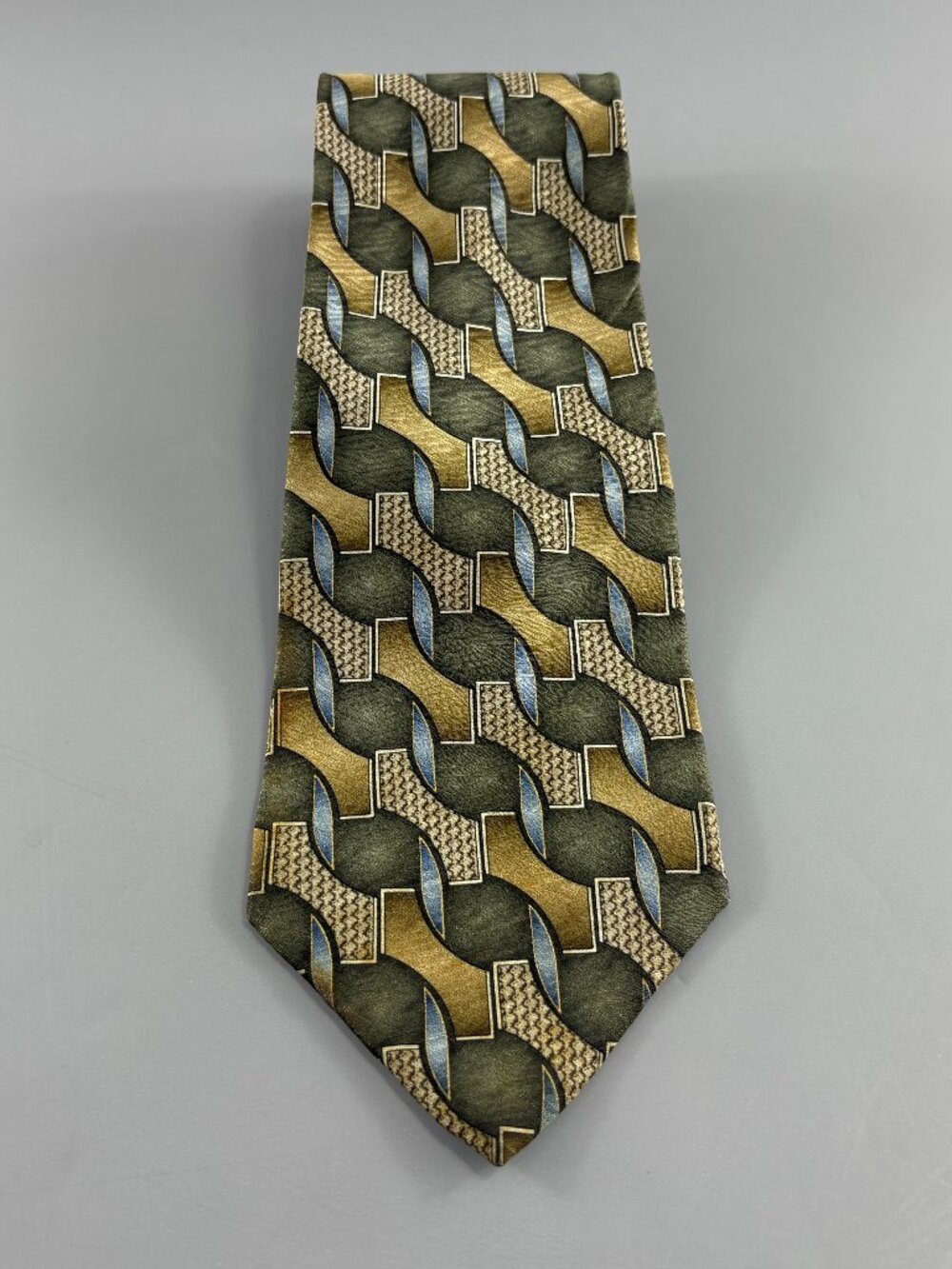 Palatina Green / Khaki Geometric Men's Tie 4" x 61"